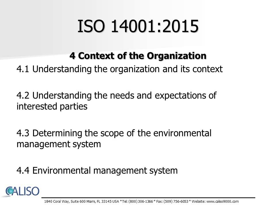 the iso 14001 standard is